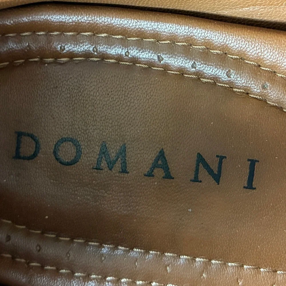 Domani Mens 11M Two Tone Brown Black Leather Tassel Kiltie Loafers India Preppy